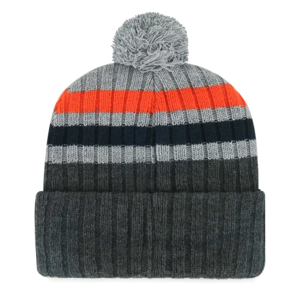 Gray Detroit Tigers '47 Stack Cuffed Knit Hat with Pom