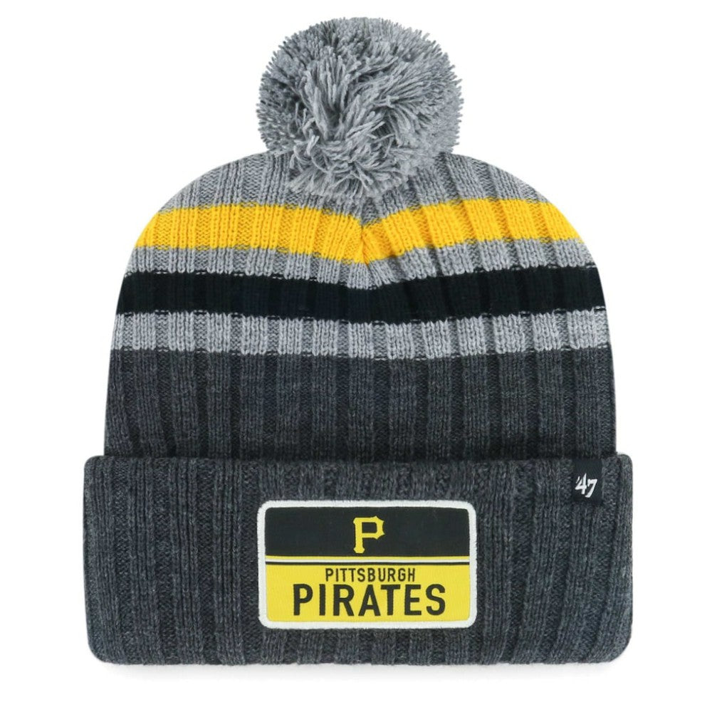 Gray Pittsburgh Pirates '47 Stack Cuffed Knit Hat with Pom