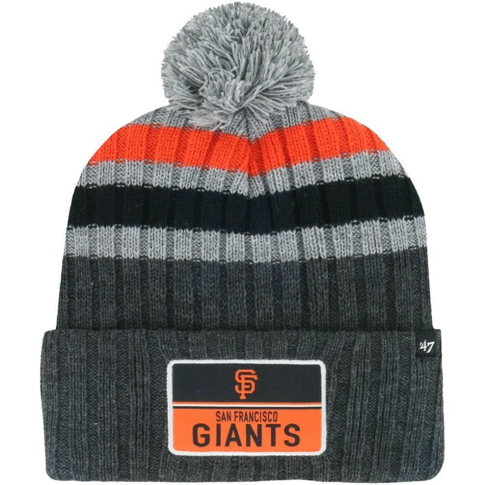 Gray San Francisco Giants '47 Stack Cuffed Knit Hat with Pom