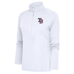 White Tampa Bay Rays Antigua Women's Patriotic Tribute Half-Zip Pullover Top