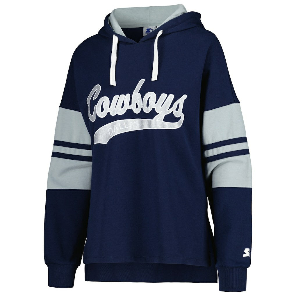 Starter Women's Bump And Run Long Sleeve Hoodie T-Shirt - Dallas Cowboys Hoodies