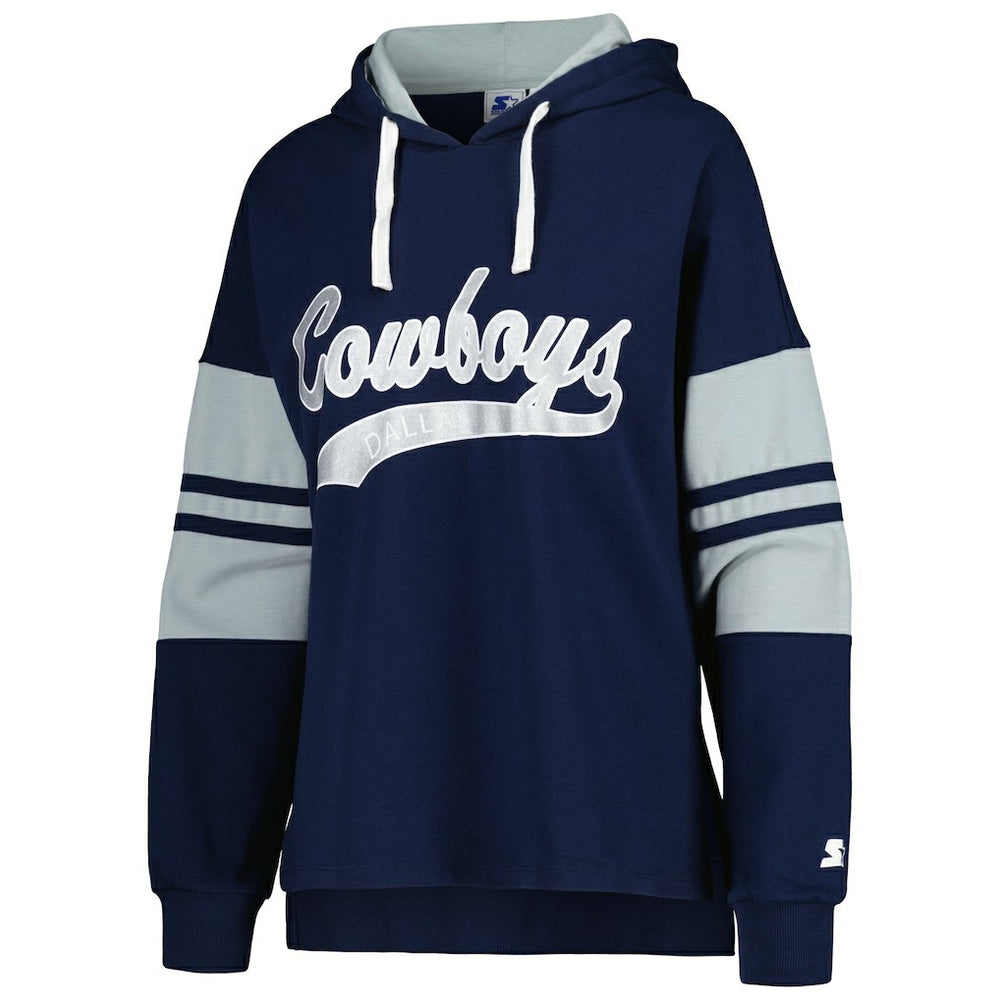 Starter Women's Bump And Run Long Sleeve Hoodie T-Shirt - Dallas Cowboys Hoodies