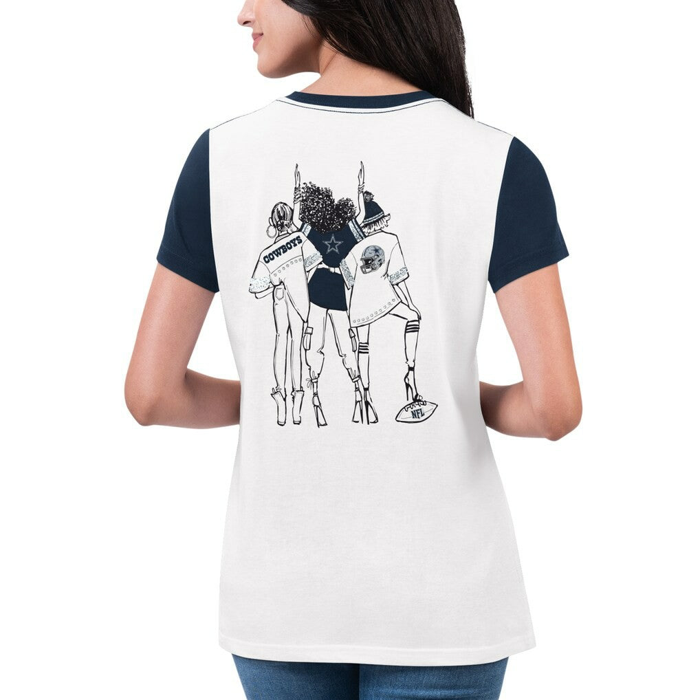 G-III 4Her by Carl Banks Women's Fashion Illustration T-Shirt - Dallas Cowboys T-shirts