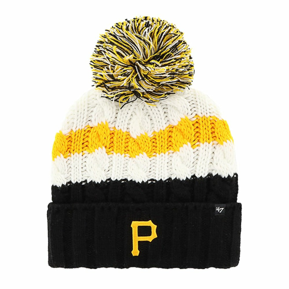 White/Black Pittsburgh Pirates '47 Women's Ashfield Cuffed Knit Hat with Pom