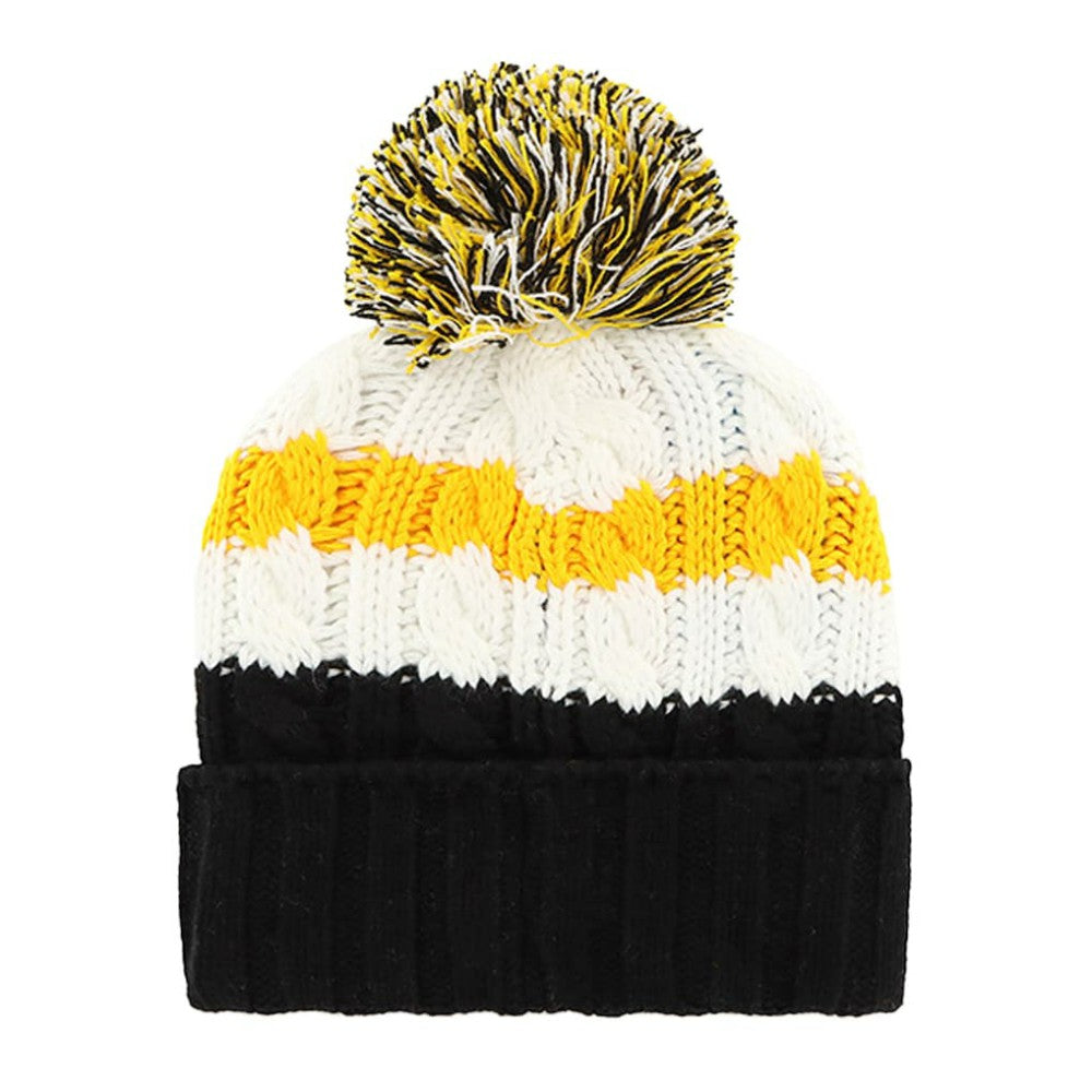 White/Black Pittsburgh Pirates '47 Women's Ashfield Cuffed Knit Hat with Pom