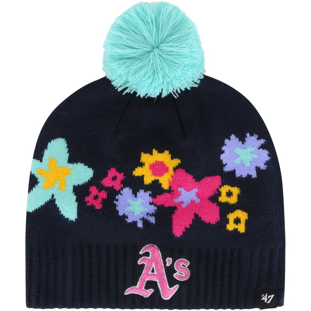 Navy Athletics '47 Girls Youth Buttercup Knit Beanie with Pom