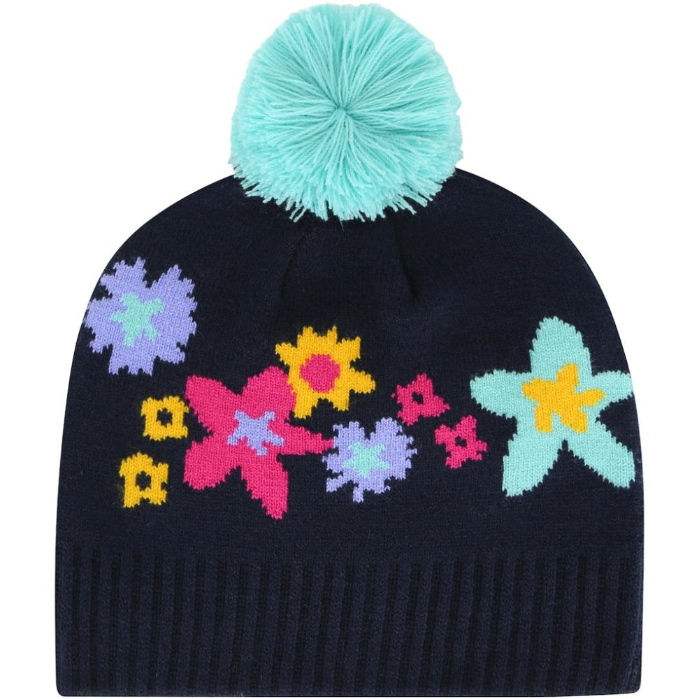 Navy Athletics '47 Girls Youth Buttercup Knit Beanie with Pom