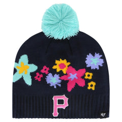 Navy Pittsburgh Pirates '47 Girls Youth Buttercup Knit Beanie with Pom