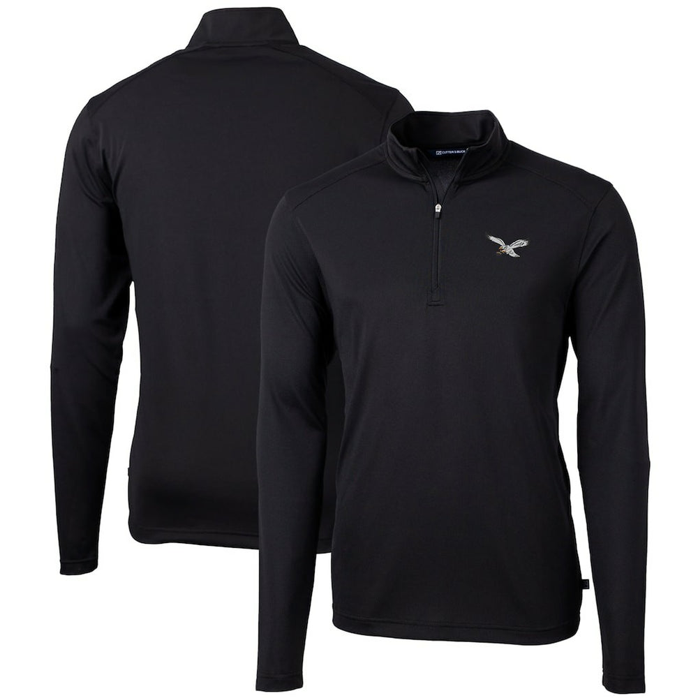 Cutter & Buck Gridiron Classics Big & Tall Virtue Eco Pique Recycled Quarter-Zip Pullover Top - Philadelphia Eagles Pullover