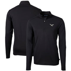 Cutter & Buck Gridiron Classics Big & Tall Virtue Eco Pique Recycled Quarter-Zip Pullover Top - Philadelphia Eagles Pullover