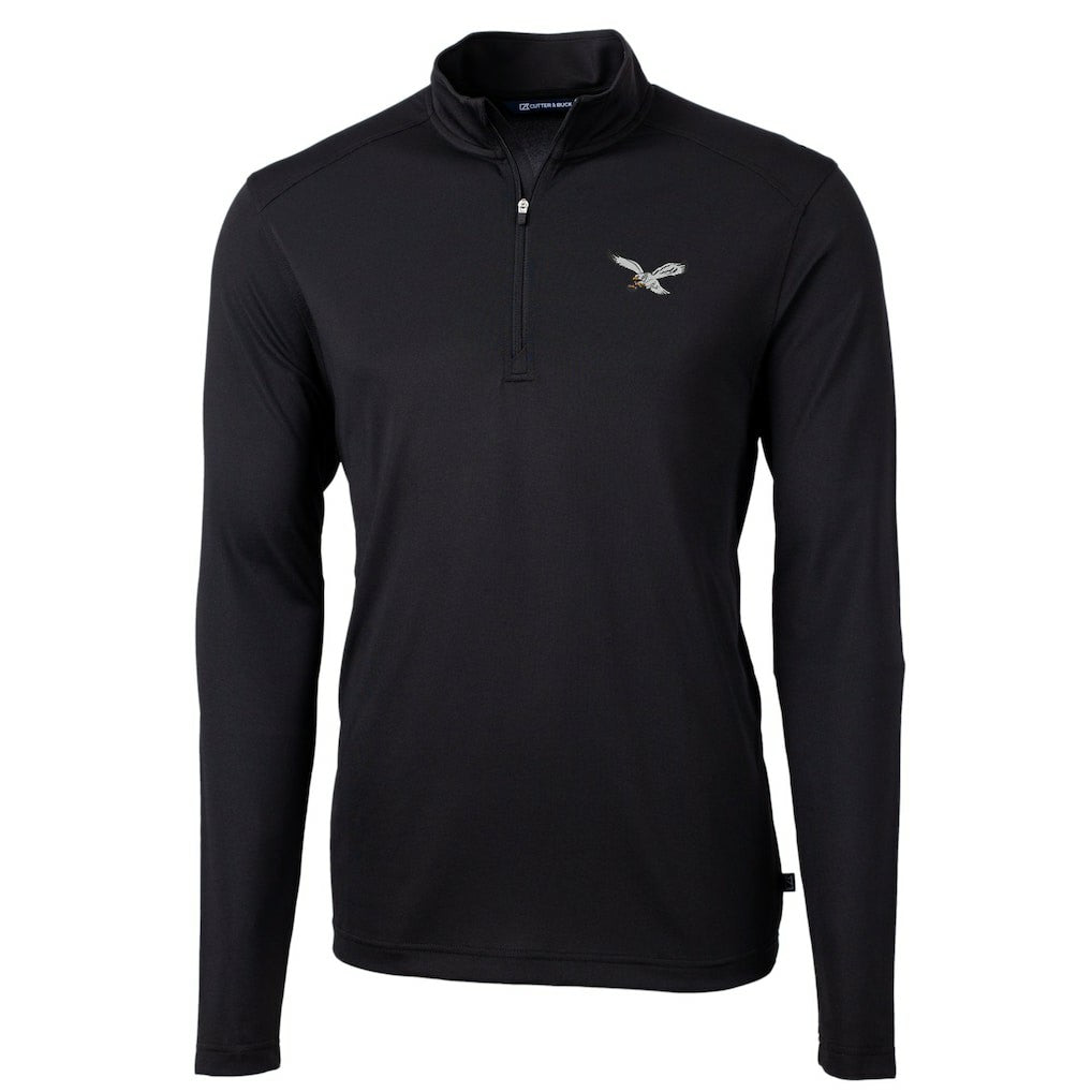 Cutter & Buck Gridiron Classics Big & Tall Virtue Eco Pique Recycled Quarter-Zip Pullover Top - Philadelphia Eagles Pullover