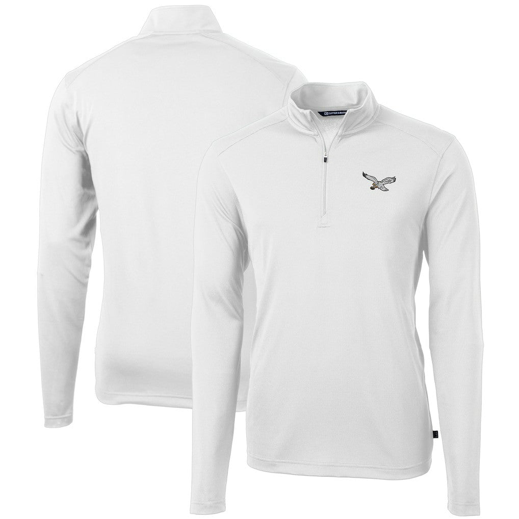 Cutter & Buck Gridiron Classics Big & Tall Virtue Eco Pique Recycled Quarter-Zip Pullover Top - Philadelphia Eagles Pullover