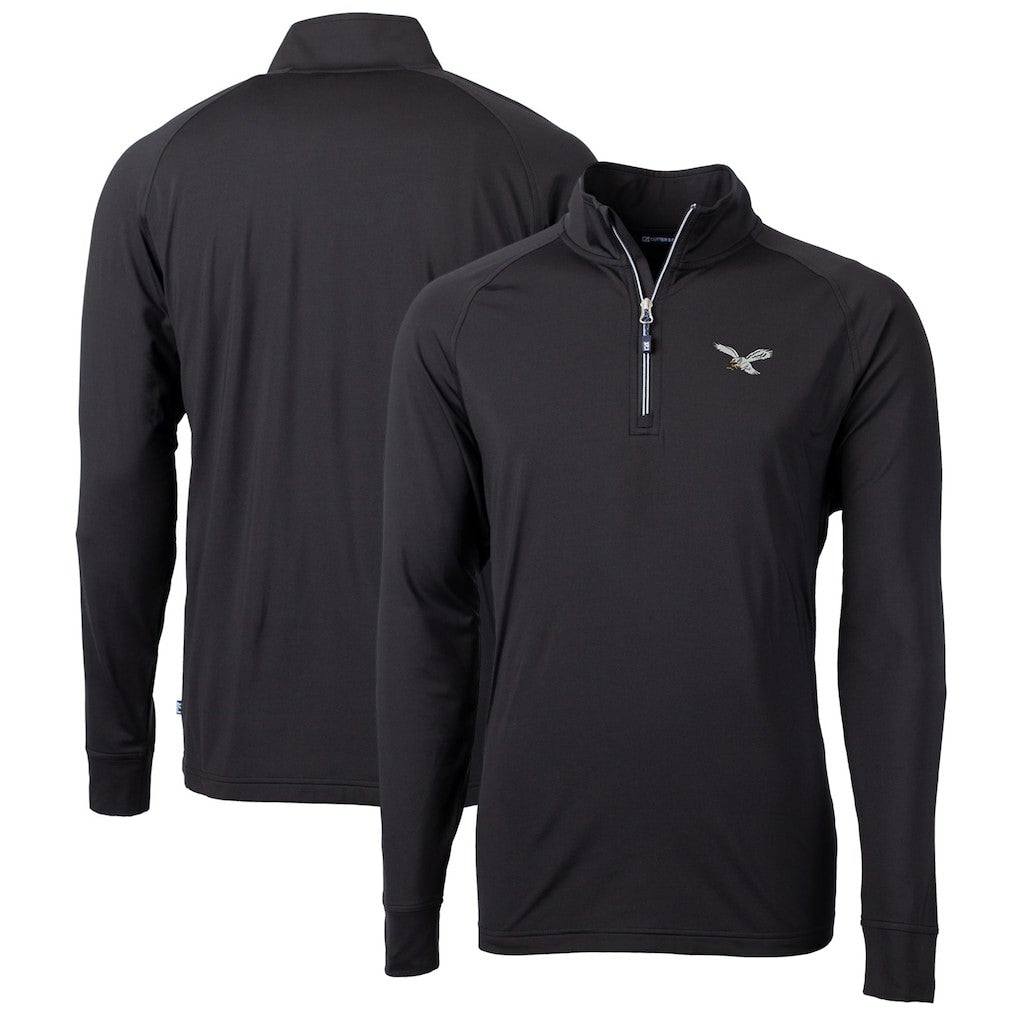 Cutter & Buck Gridiron Classics Big & Tall Adapt Eco Knit Stretch Recycled Quarter-Zip Pullover Top - Philadelphia Eagles Pullover