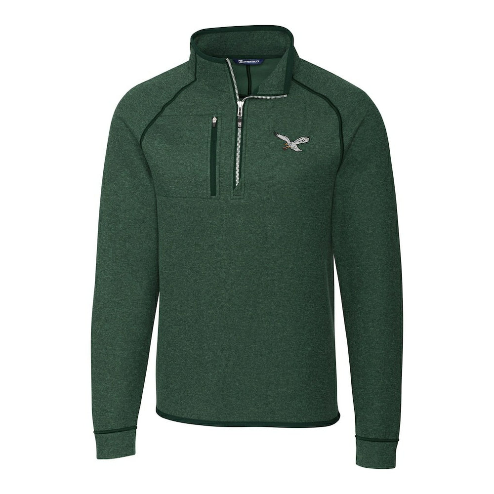 Cutter & Buck Gridiron Classics Big & Tall Mainsail Sweater-Knit Half-Zip Pullover Jacket - Philadelphia Eagles Pullover