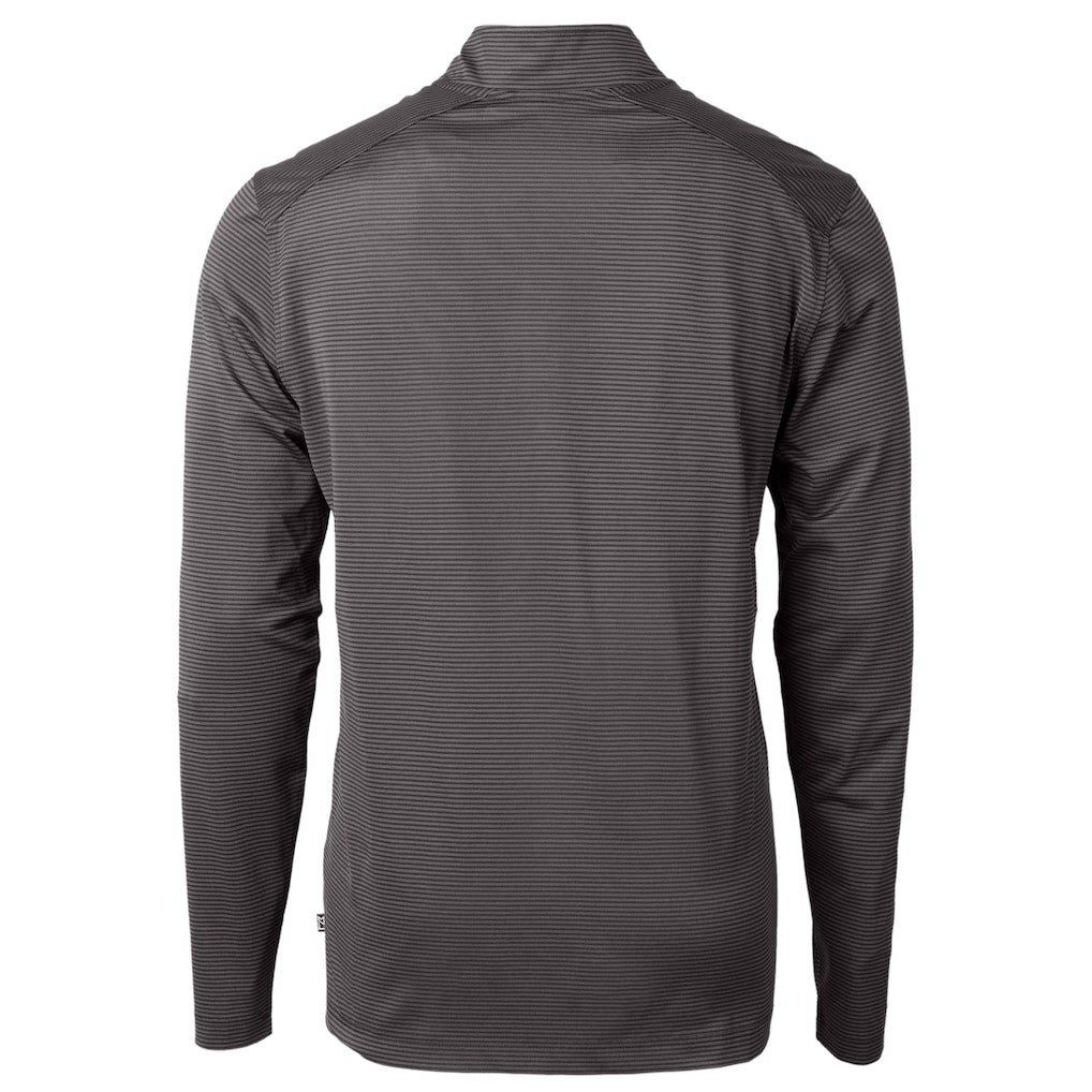 Cutter & Buck Gridiron Classics Big & Tall Virtue Eco Pique Micro Stripe Recycled Quarter-Zip Pullover Top - Philadelphia Eagles Pullover