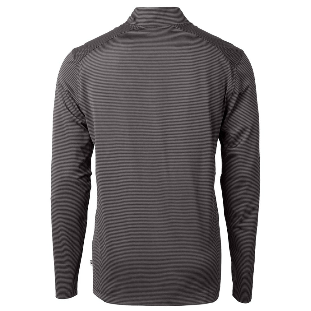 Cutter & Buck Gridiron Classics Big & Tall Virtue Eco Pique Micro Stripe Recycled Quarter-Zip Pullover Top - Philadelphia Eagles Pullover
