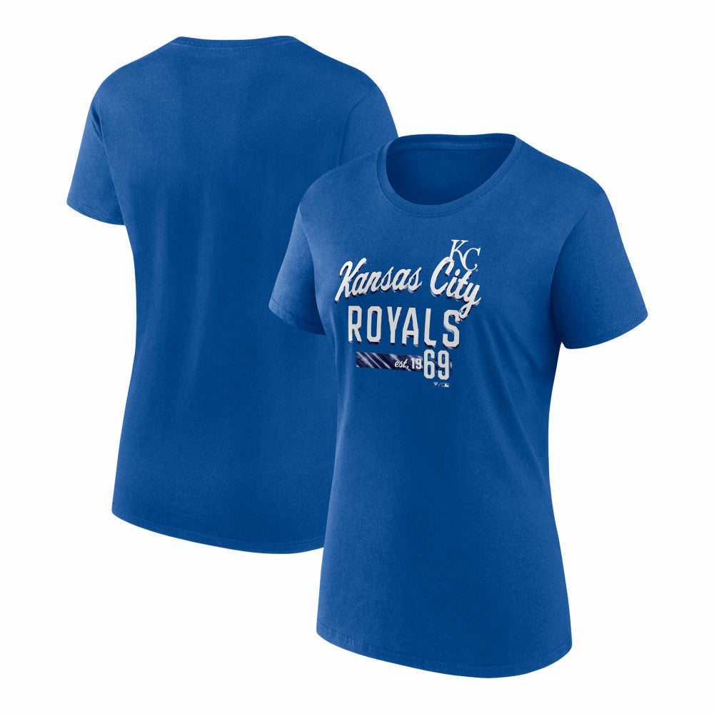 Royal Kansas City Royals Fanatics Women's Logo Fitted T-Shirt
