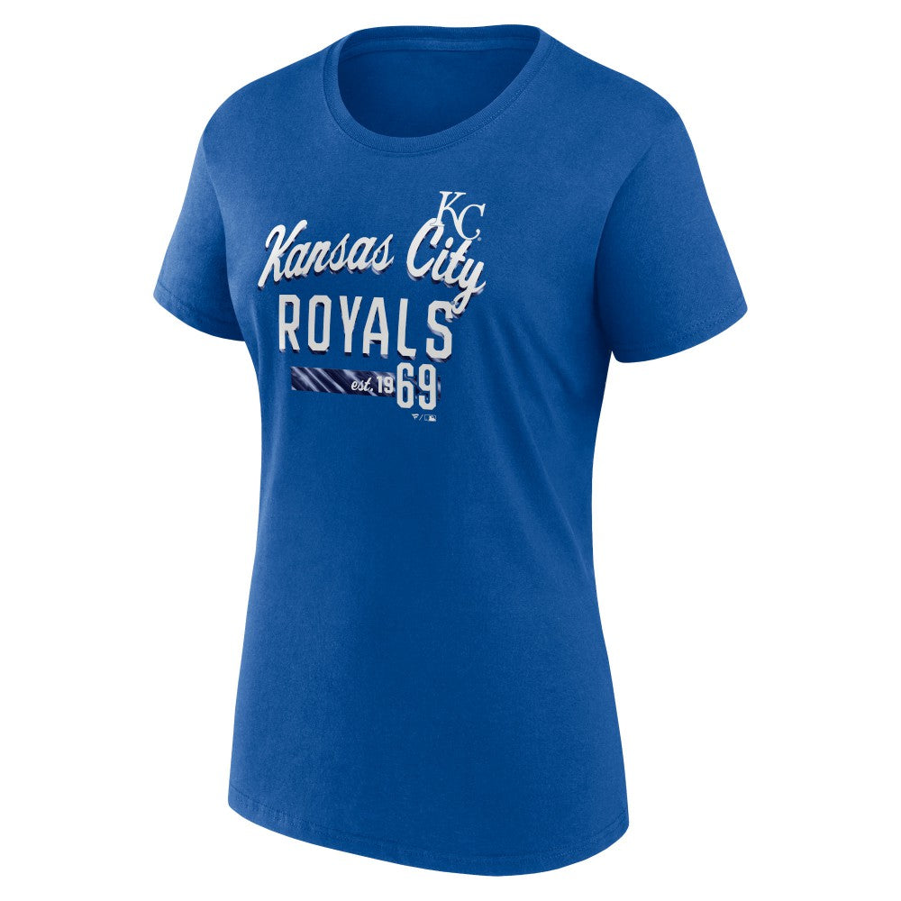 Royal Kansas City Royals Fanatics Women's Logo Fitted T-Shirt