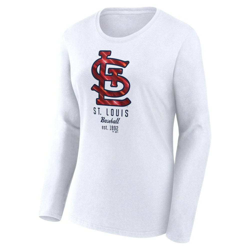 White St. Louis Cardinals Fanatics Women's Lightweight Fitted Long Sleeve T-Shirt