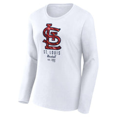 White St. Louis Cardinals Fanatics Women's Lightweight Fitted Long Sleeve T-Shirt