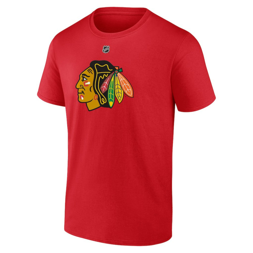 NHL Connor Bedard Chicago Blackhawks Fanatics Authentic Stack Name & Number T-Shirt