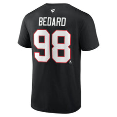 NHL Connor Bedard Chicago Blackhawks Fanatics Authentic Stack Name & Number T-Shirt