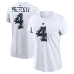 Dak Prescott  Women's Player Name & Number T-Shirt - Dallas Cowboys T-shirts