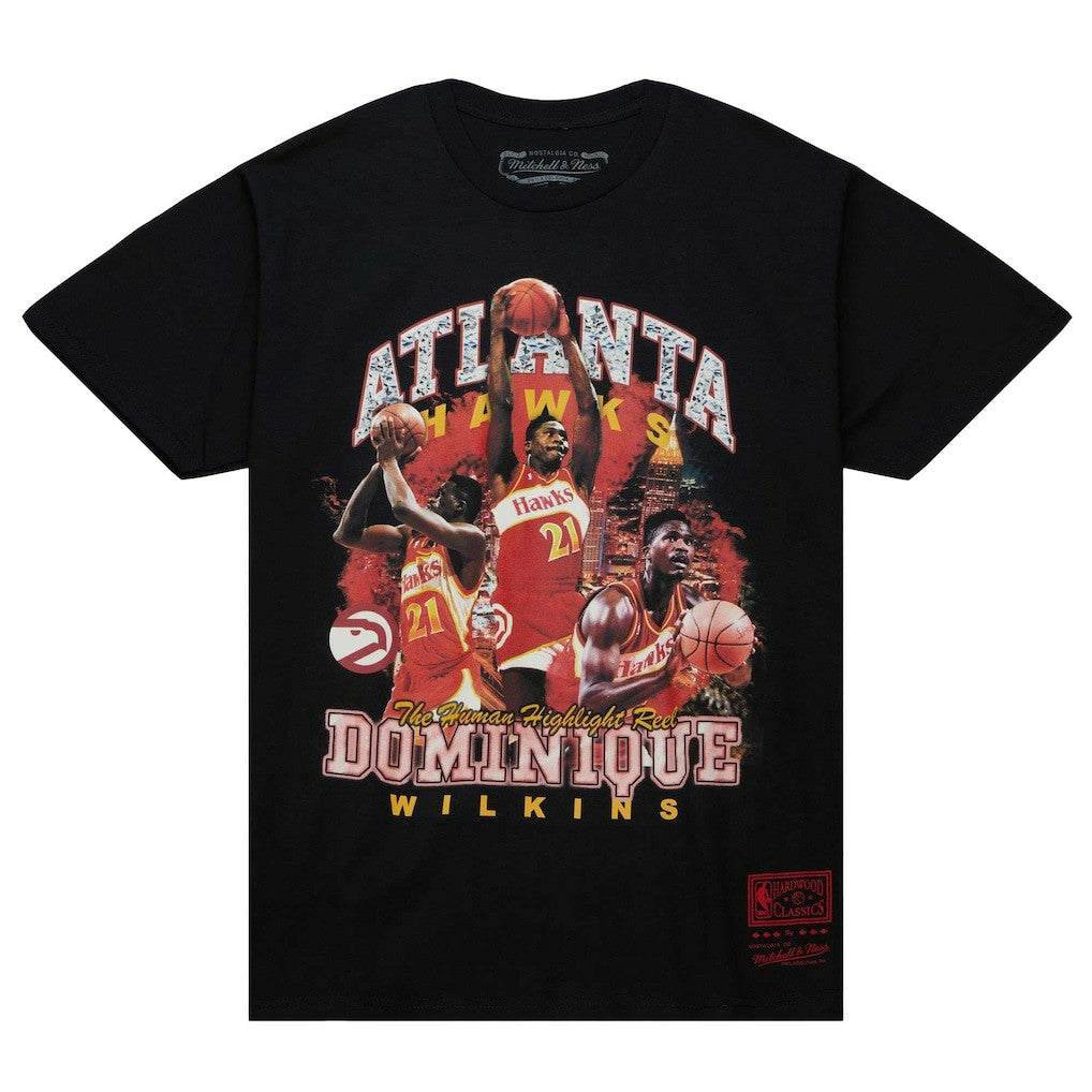 Mitchell & Ness Dominique Wilkins Atlanta Hawks Hardwood Classics Bling Concert Player T-Shirt