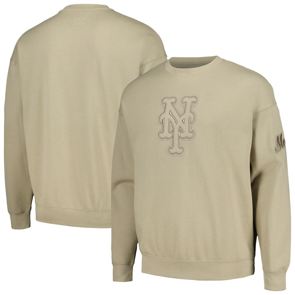 Pewter New York Mets Pro Standard Neutral Drop Shoulder Pullover Sweatshirt