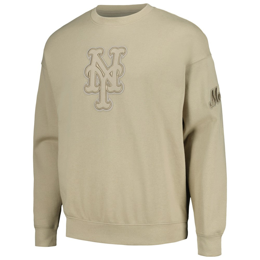 Pewter New York Mets Pro Standard Neutral Drop Shoulder Pullover Sweatshirt
