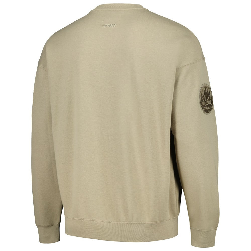 Pewter New York Mets Pro Standard Neutral Drop Shoulder Pullover Sweatshirt