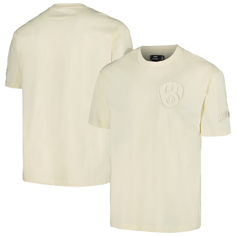 Cream Milwaukee Brewers Pro Standard Oversized Neutral CJ Dropped Shoulders T-Shirt