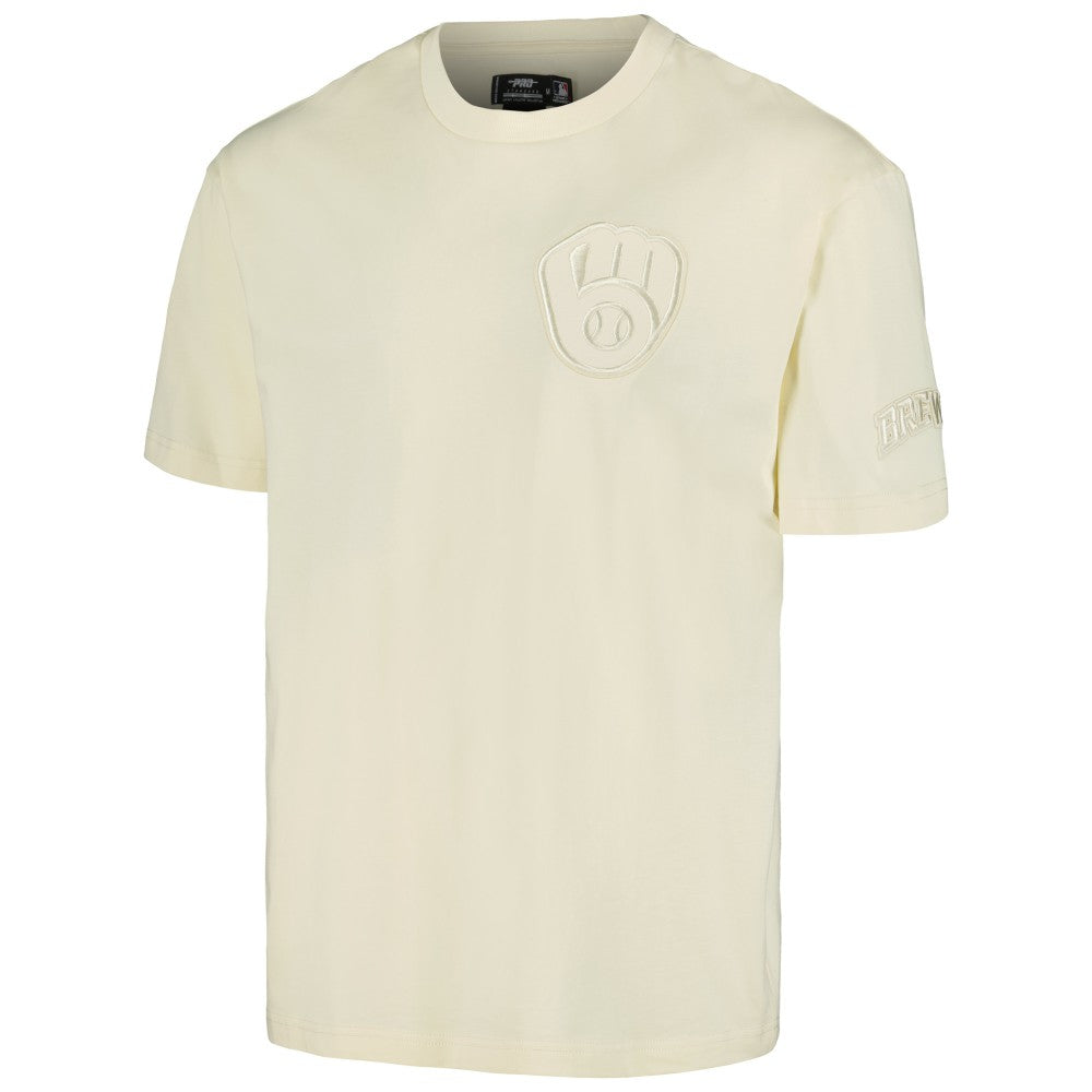 Cream Milwaukee Brewers Pro Standard Oversized Neutral CJ Dropped Shoulders T-Shirt