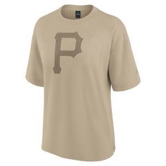 Khaki Pittsburgh Pirates Fanatics Women's Oversized Elements T-Shirt