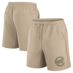 Khaki Chicago Cubs Fanatics Unisex Elements Super Soft Fleece Shorts