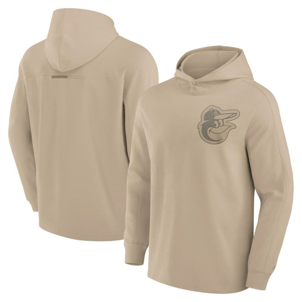 Khaki Baltimore Orioles Fanatics Elements Lightweight Fleece Hoodie