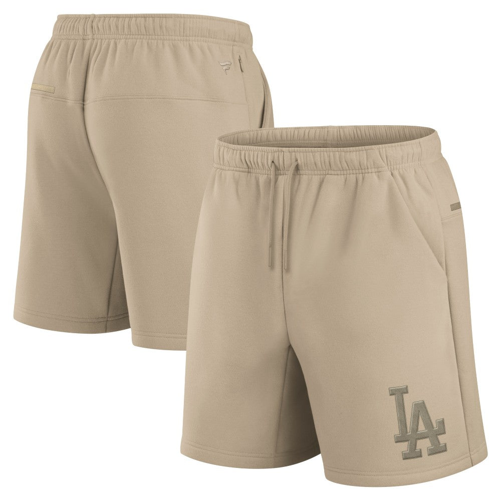 Khaki Los Angeles Dodgers Fanatics Unisex Elements Super Soft Fleece Shorts