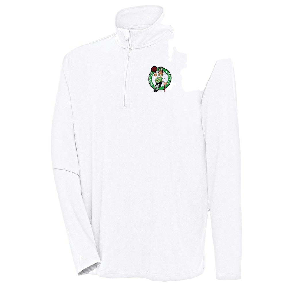 Boston Celtics Antigua Hunk Quarter-Zip Pullover Top