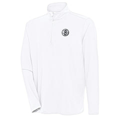 Brooklyn Nets Antigua Hunk Quarter-Zip Pullover Top