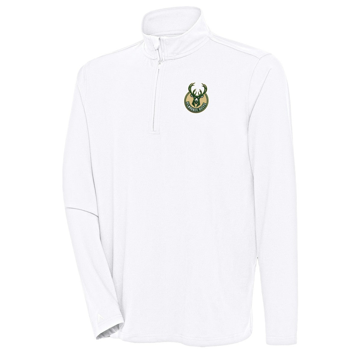 Milwaukee Bucks Antigua Hunk Quarter-Zip Pullover Top