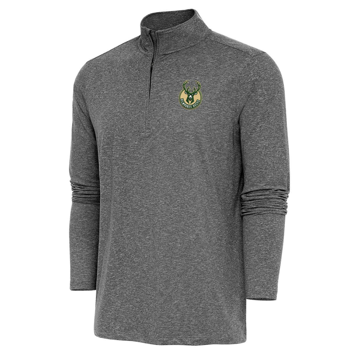 Milwaukee Bucks Antigua Hunk Quarter-Zip Pullover Top