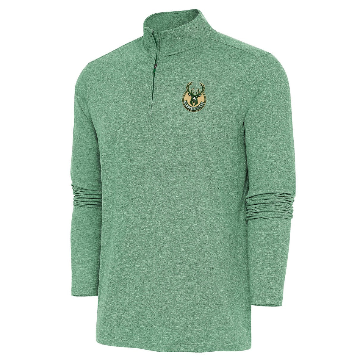 Milwaukee Bucks Antigua Hunk Quarter-Zip Pullover Top