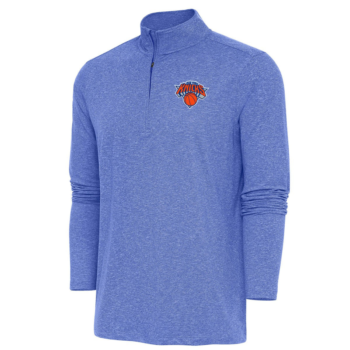 New York Knicks Antigua Hunk Quarter-Zip Pullover Top