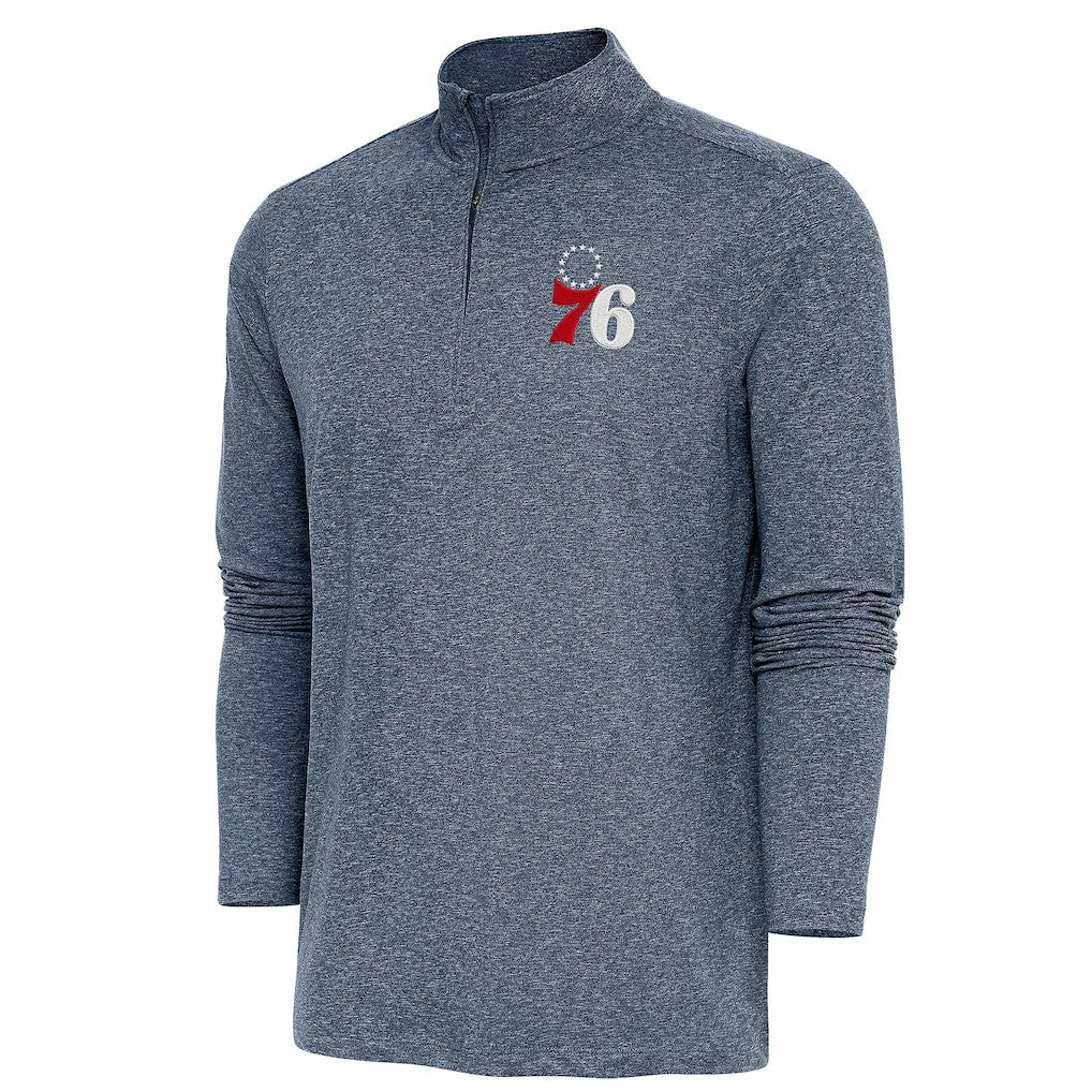 Philadelphia 76ers Antigua Hunk Quarter-Zip Pullover Top
