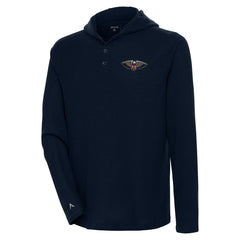 New Orleans Pelicans Antigua Strong Hold Long Sleeve Henley Hoodie T-Shirt