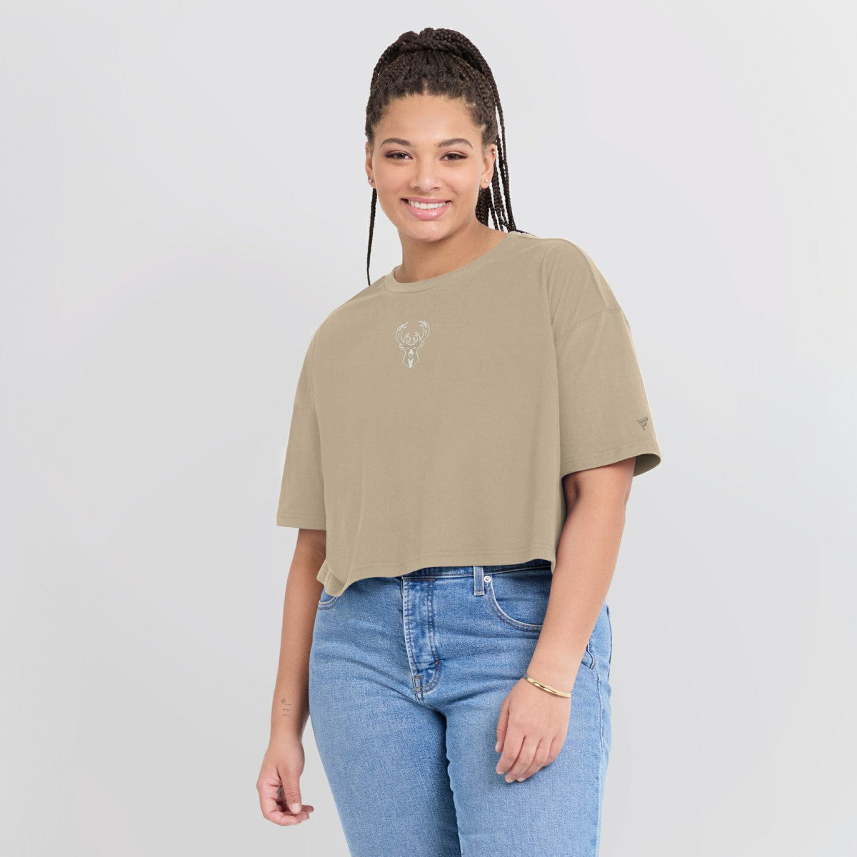 Fanatics Milwaukee Bucks Women's Elements Super Soft Boxy Cropped T-Shirt