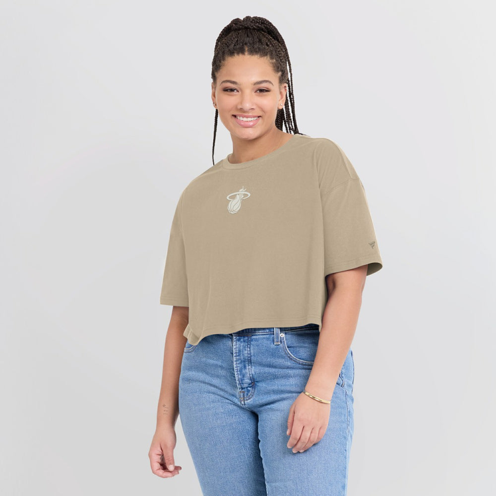 Fanatics Miami Heat Women's Elements Super Soft Boxy Cropped T-Shirt