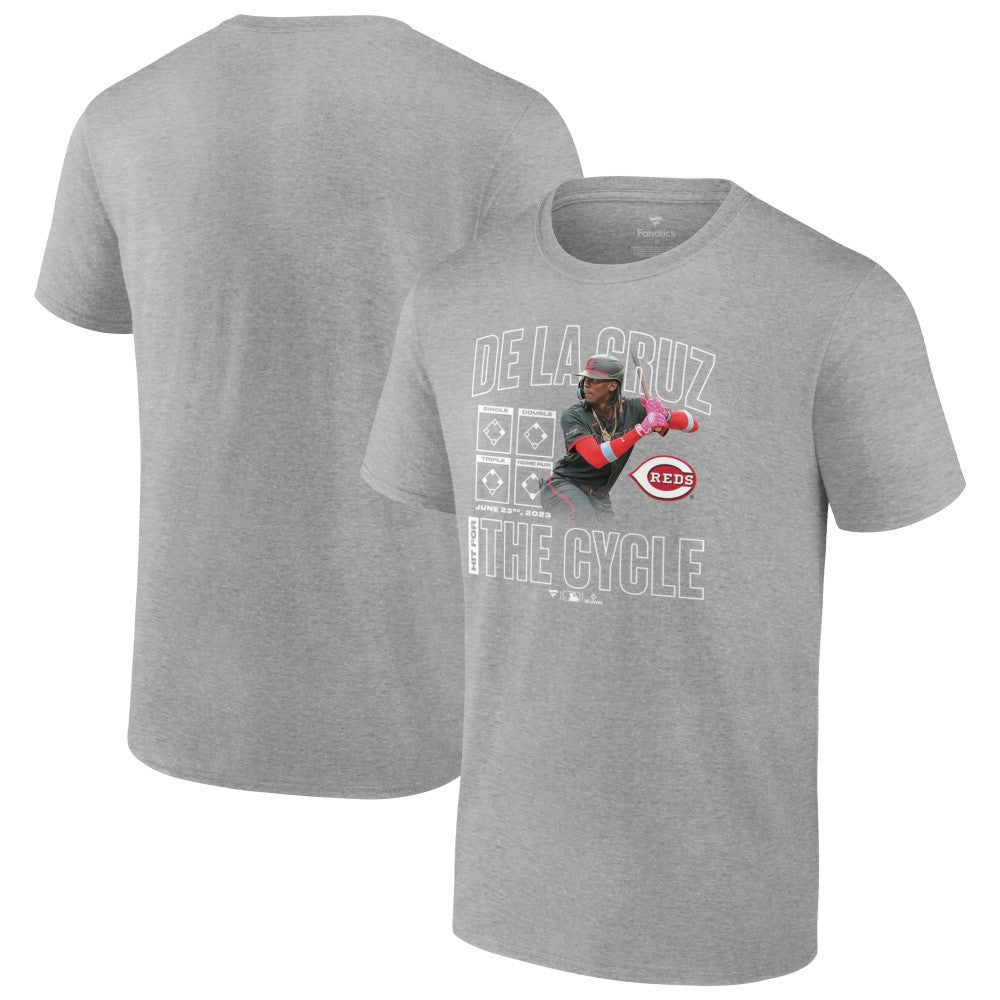 Heather Gray Elly De La Cruz Cincinnati Reds Cycle T-Shirt