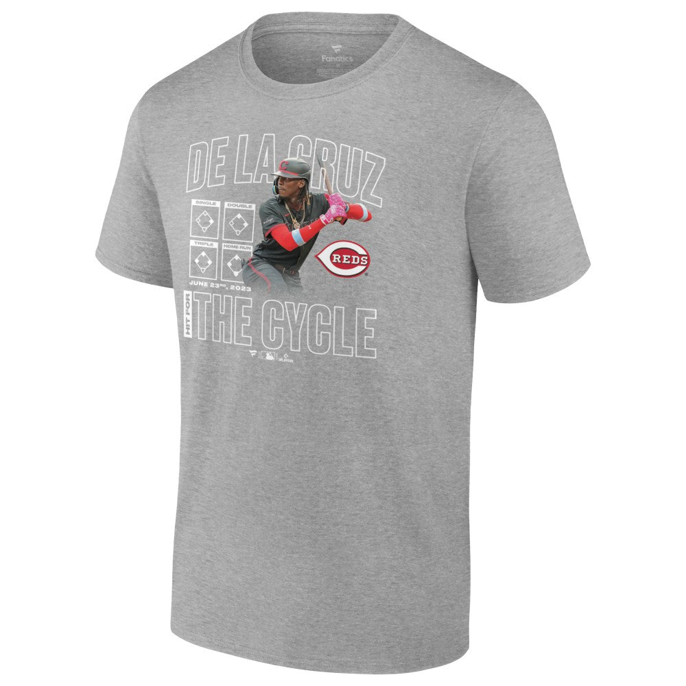 Heather Gray Elly De La Cruz Cincinnati Reds Cycle T-Shirt