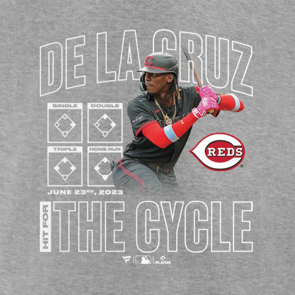 Heather Gray Elly De La Cruz Cincinnati Reds Cycle T-Shirt